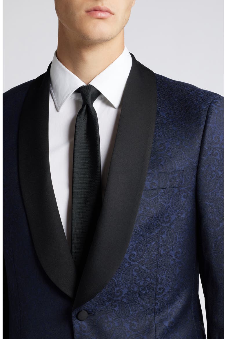 Tailored Wool Blend Dinner Jacket, Alternate, color, BLUE