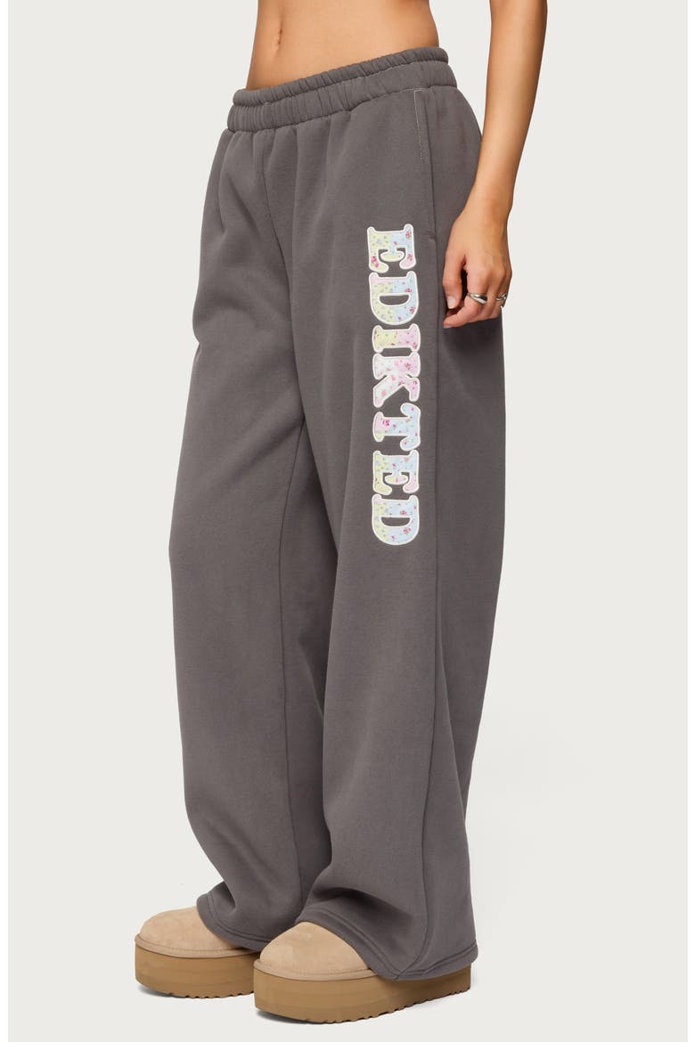 Mili Logo Wide Leg Sweatpants, Alternate, color, GRAY