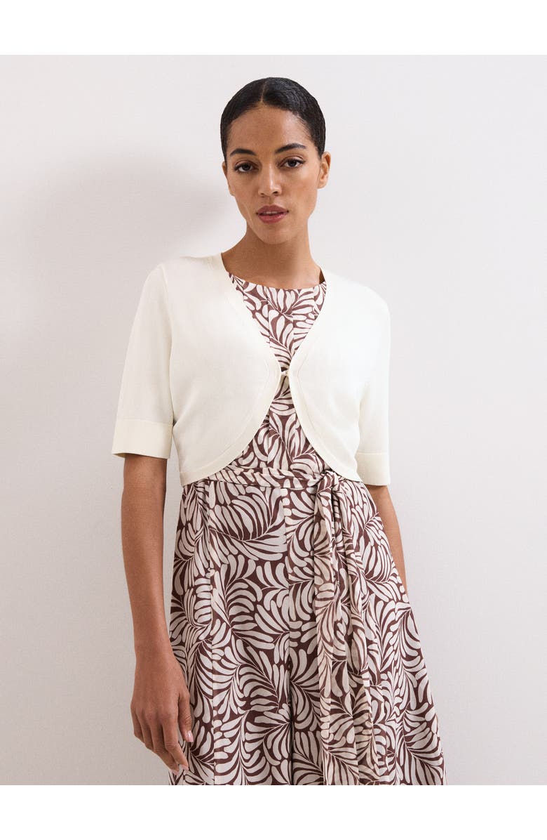 Phase Eight Riah Short Sleeve Bolero Shrug, Main, color, Ivory