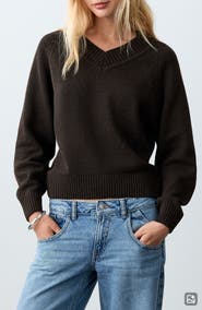 MANGO TEEN V-Neck Knit Sweater