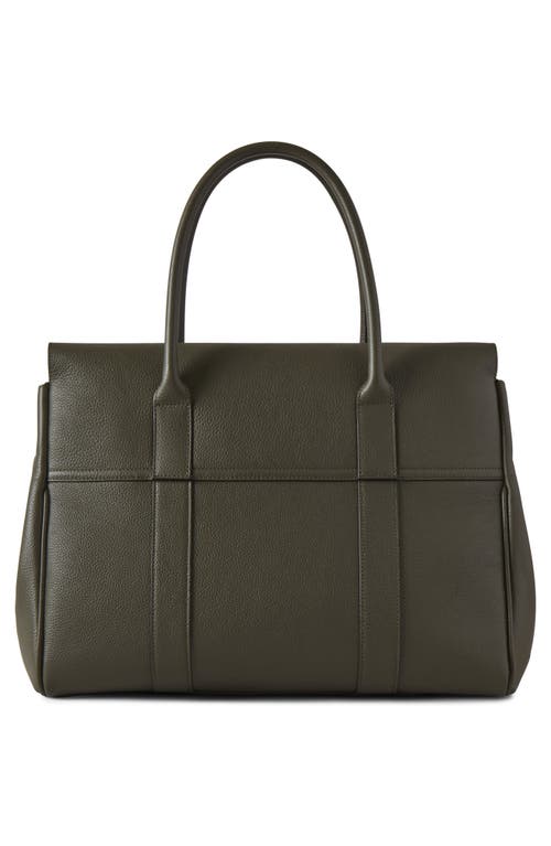Mulberry Bayswater Grained Leather Satchel In Green