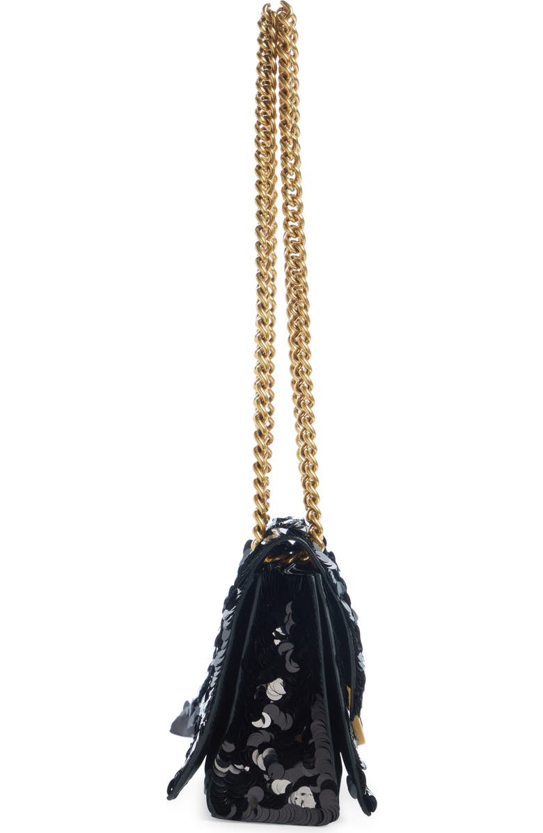 Balenciaga Crush Sequin Chain Strap Shoulder Bag, Alternate, color,