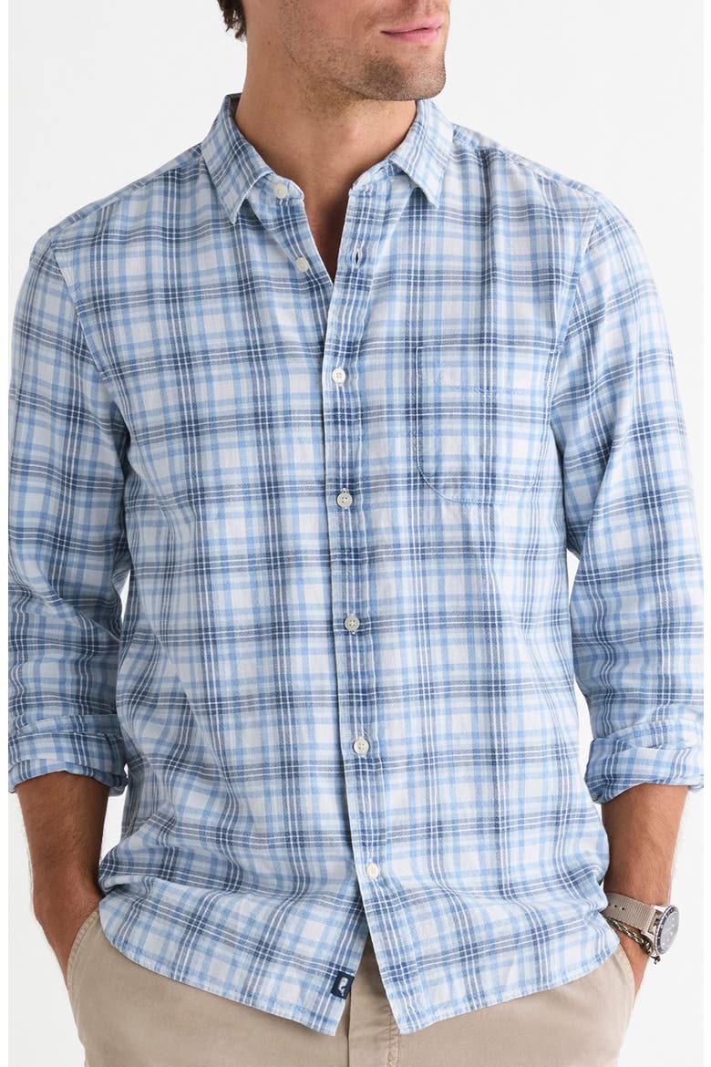 Sandstone Plaid Cotton Shirt, Main, color, COASTLINE