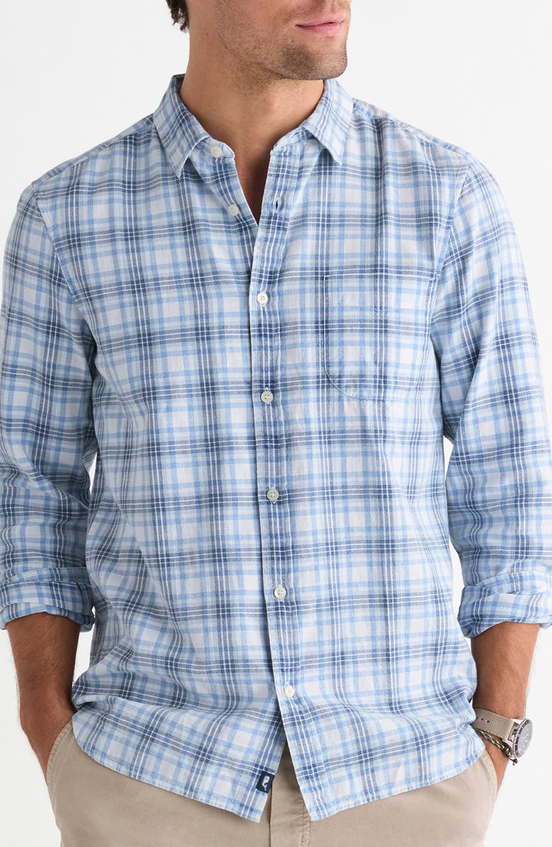 vineyard vines Sandstone Plaid Cotton Shirt, Main, color, Coastline