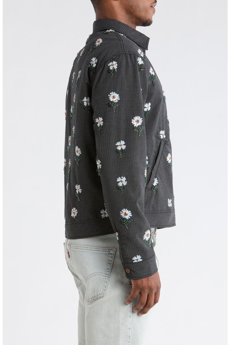 Floral Sequin Pinstripe Jacket, Alternate, color, BLACK