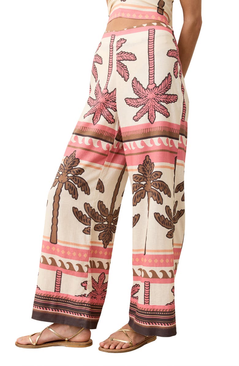 Marine Layer Saguaro Hemp Blend Wide Leg Pants, Alternate, color, Desert Deco