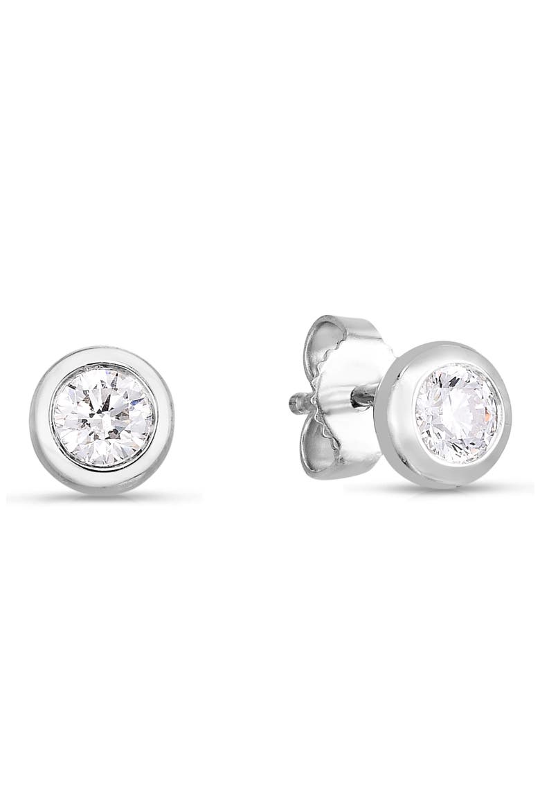 Diamond Stud Earrings, Main, color, WG