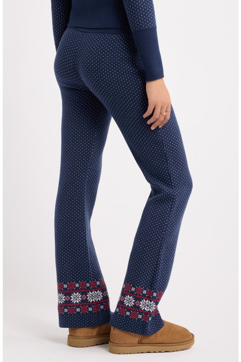 Fair Isle Bootcut Sweater-Pants, Alternate, color, NAVY- IVORY AVA FAIRISLE