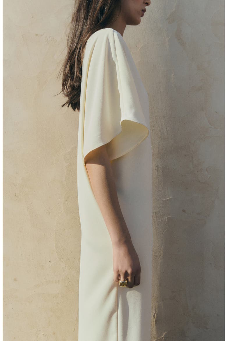 Asymmetric Column Dress, Alternate, color, ECRU