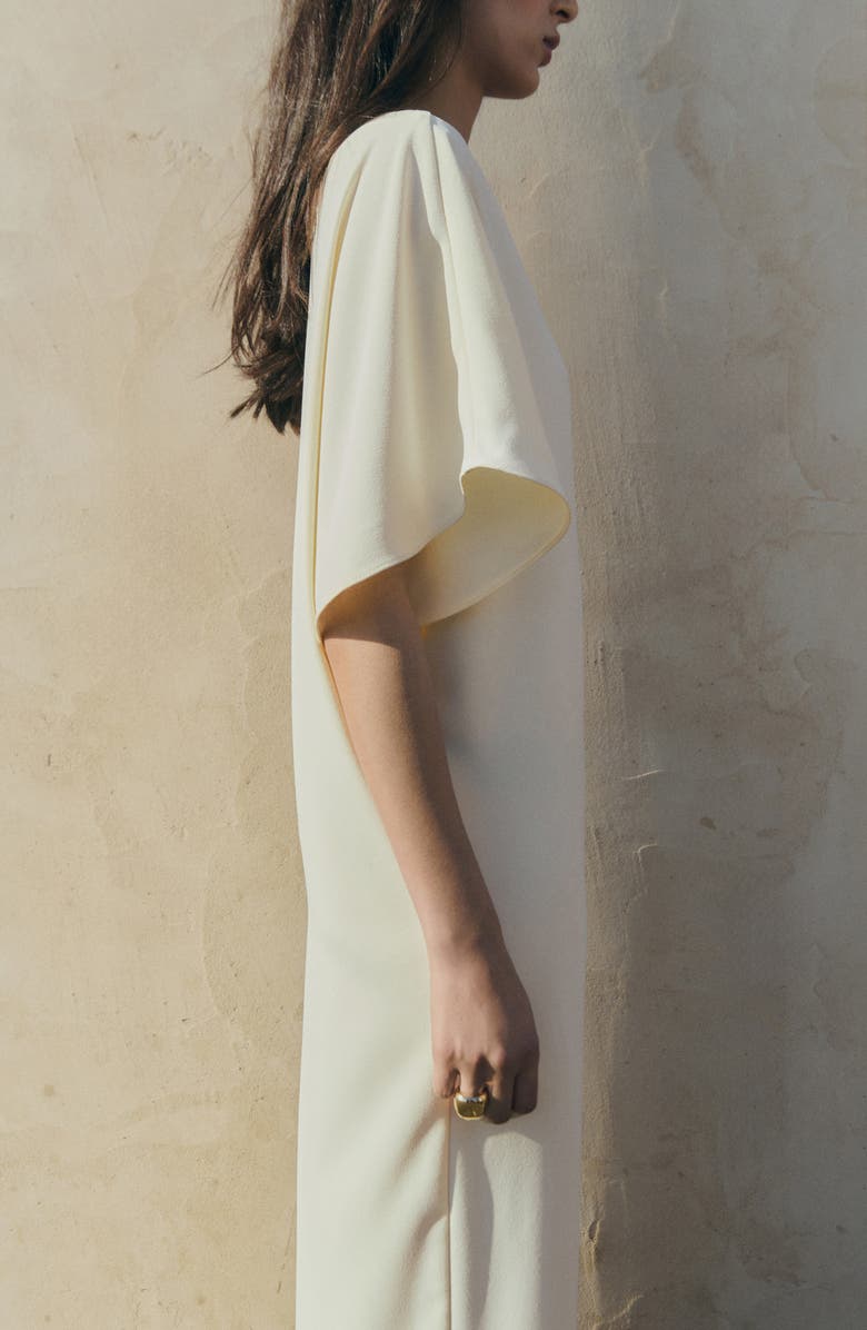 MANGO Asymmetric Column Dress, Alternate, color, Ecru