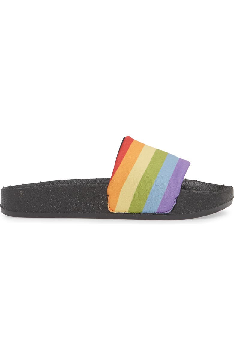 Chooka Rainbow Pride Slide Sandal, Alternate, color,