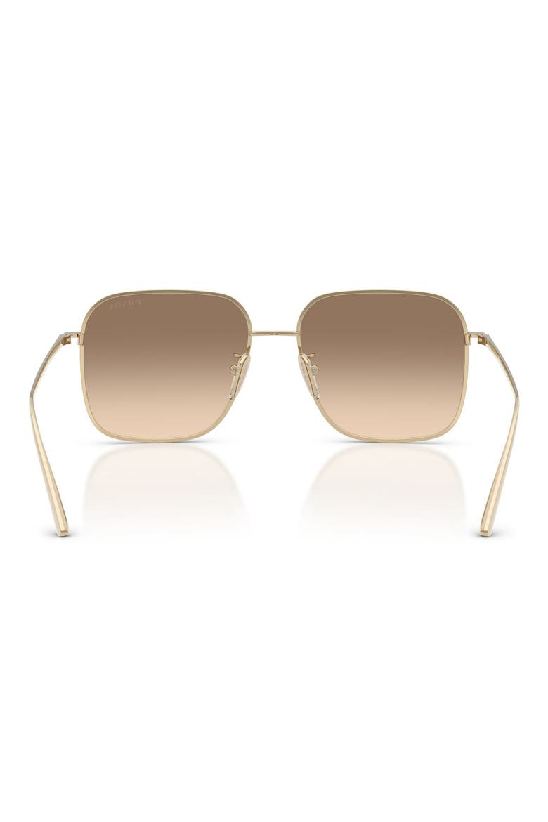 57mm Square Sunglasses, Alternate, color, PALE GOLD / BROWN GREY