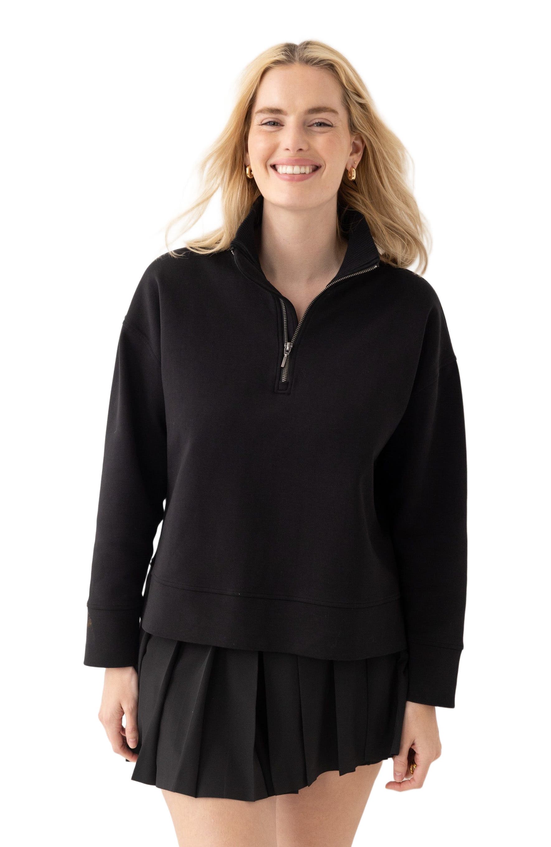 Honors The Half-Zip Pullover in Black 
