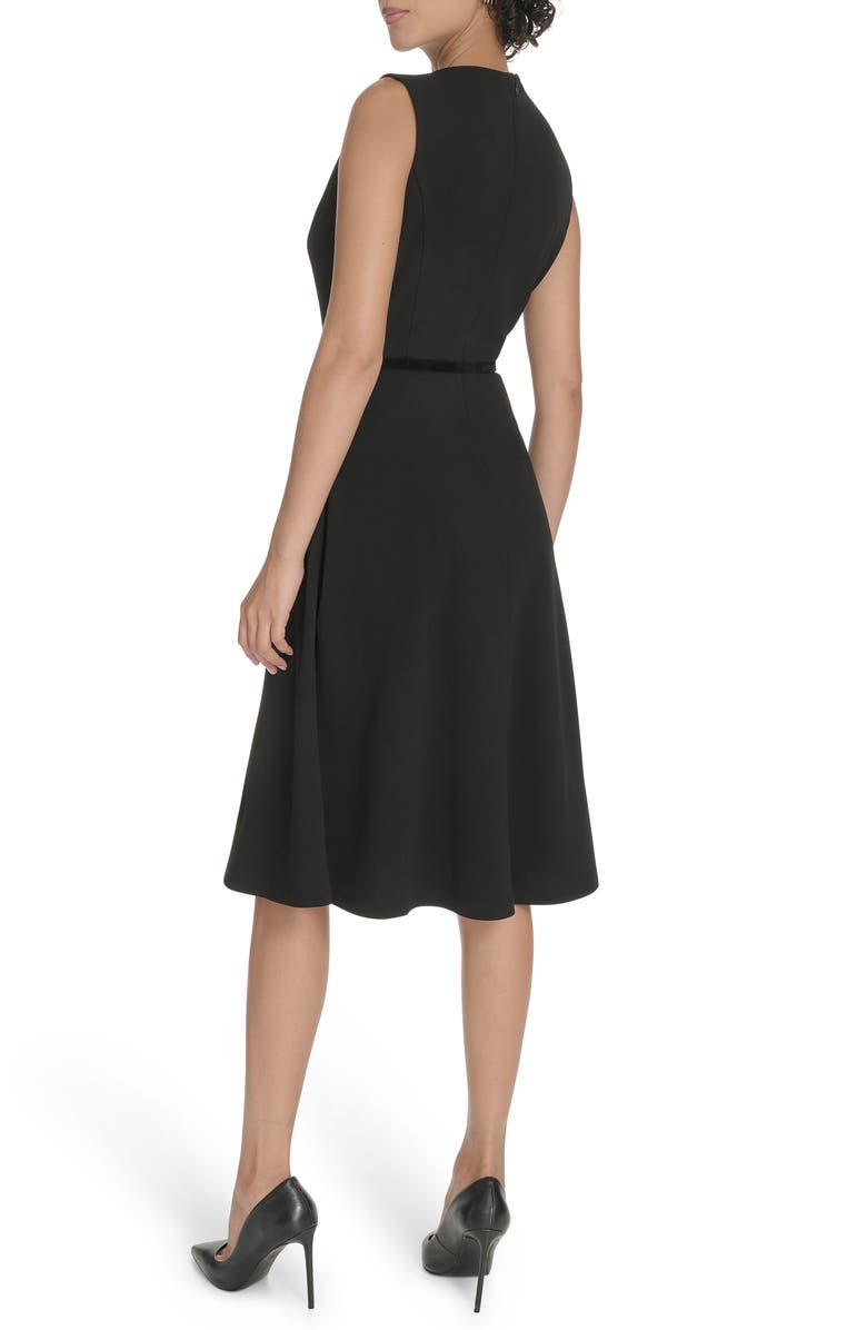 Tommy Hilfiger Sleeveless Scuba Crepe Midi Dress, Alternate, color, Black