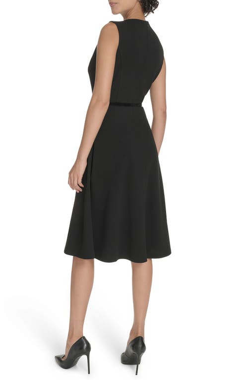 Tommy Hilfiger Sleeveless Scuba Crepe Midi Dress In Gray