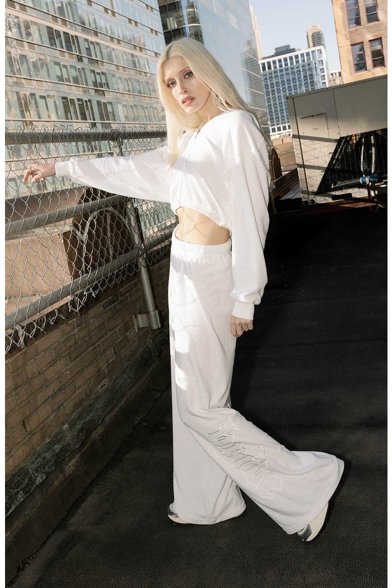 Terry Bride Wide Leg, Alternate, color, White
