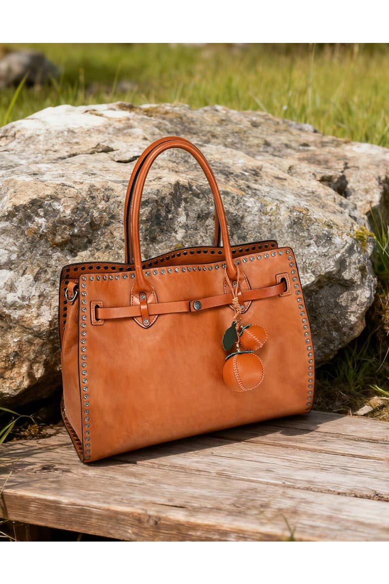 Persi Genuine Leather Botanical Fruit Charm, Alternate, color, Terra Cotta