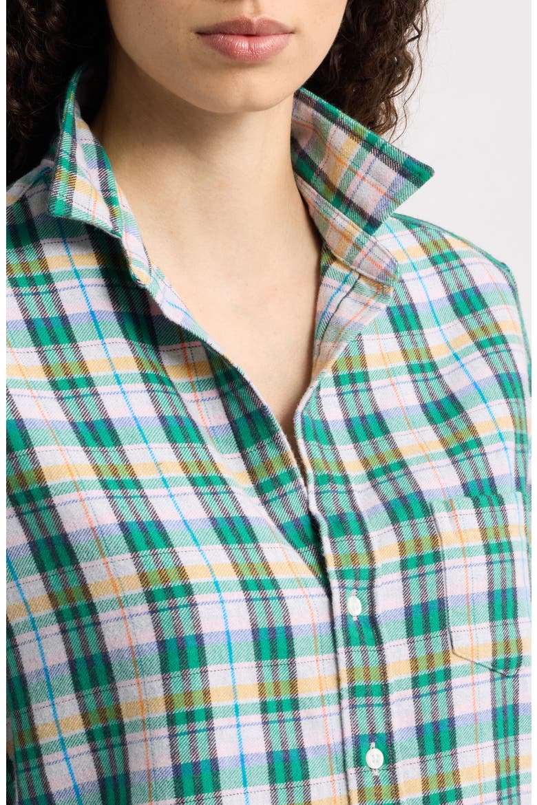 Eileen Relaxed Button Up Shirt, Alternate, color, GREEN PINK BLUE BLACK PLAID