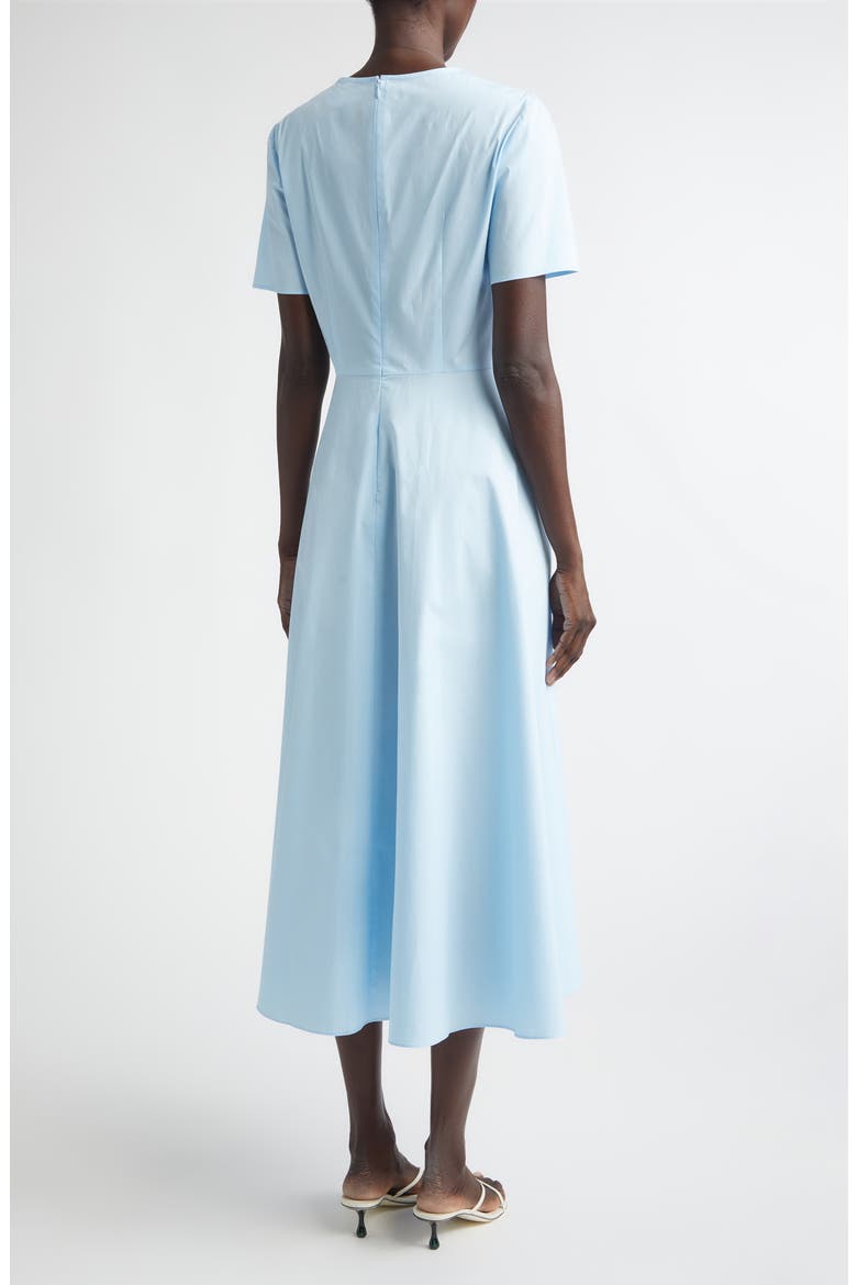 Chiné Cyclamen Floral Poplin Midi Dress, Alternate, color, WHITE/ LIGHT BLUE