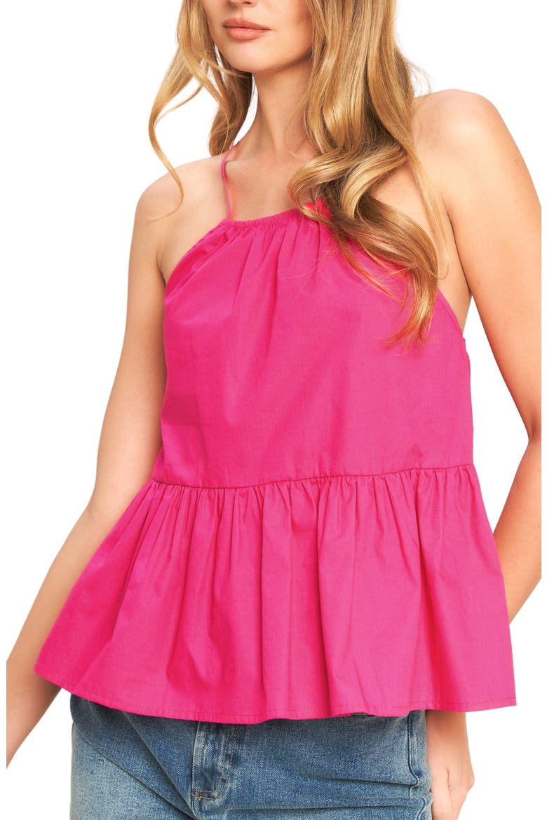 Cotton Halter Top, Main, color, PINK