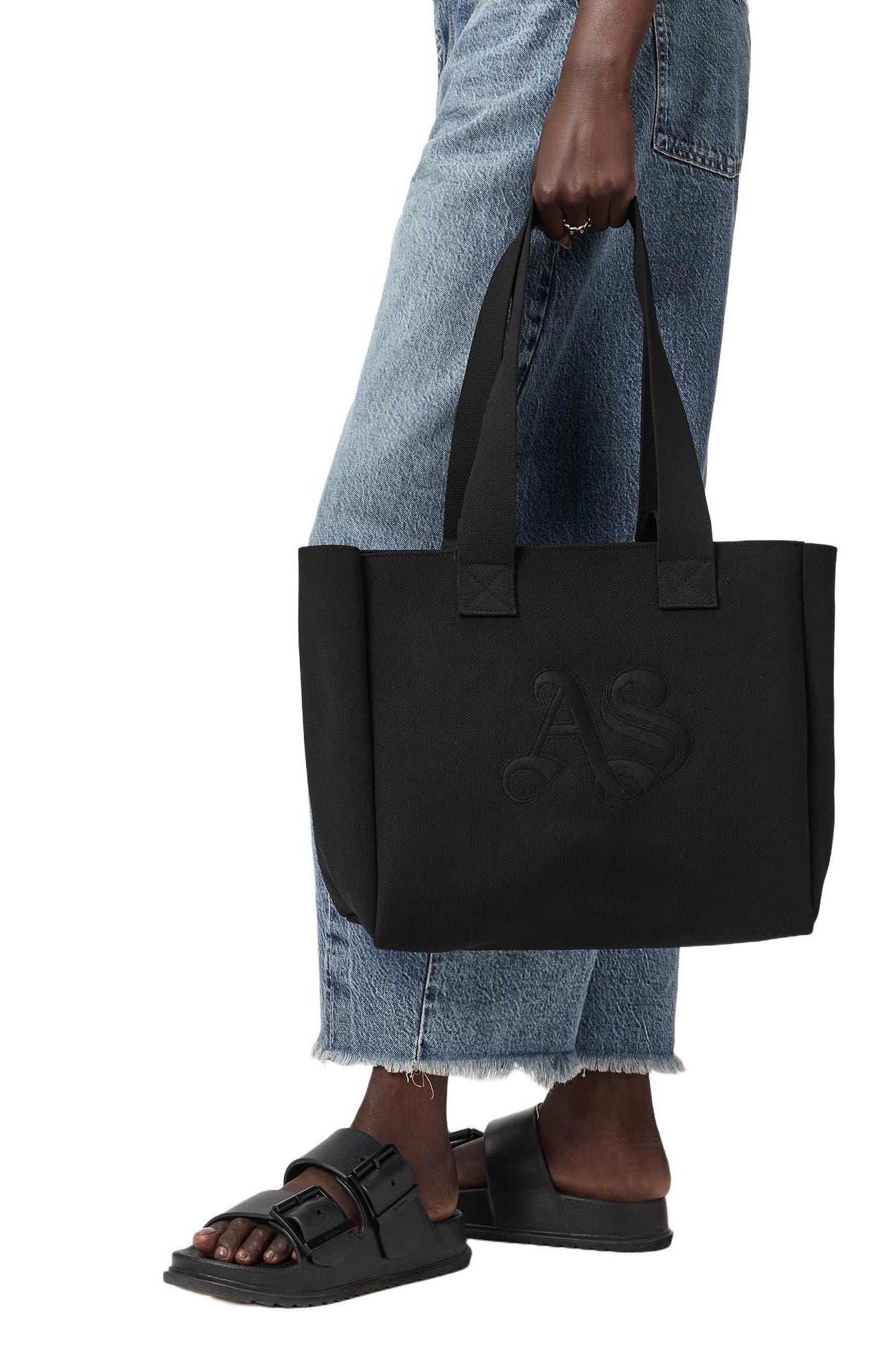 AllSaints Izzy Medium Tote Bag, Alternate, color, Black