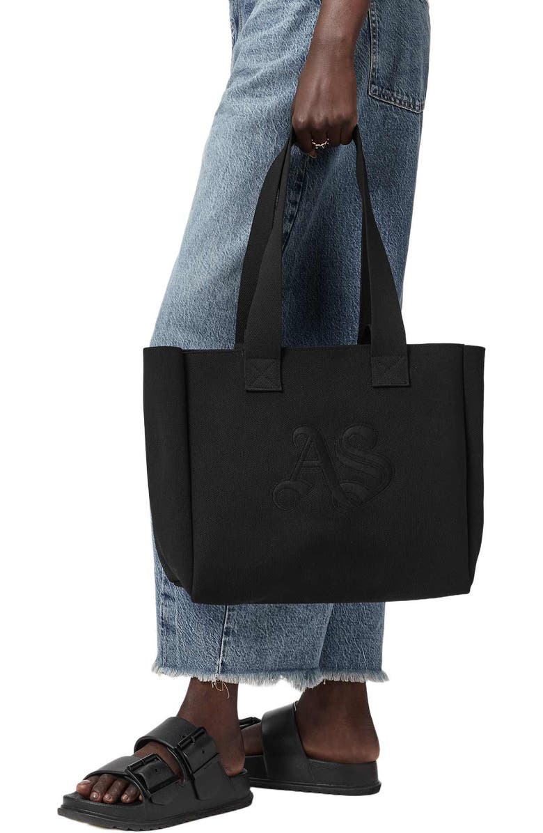 AllSaints Izzy Medium Tote Bag, Alternate, color, Black