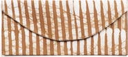Studio Variously Oak Brown Stripes Cotton Wax Block Printed Zero Waste Envelope Pouch