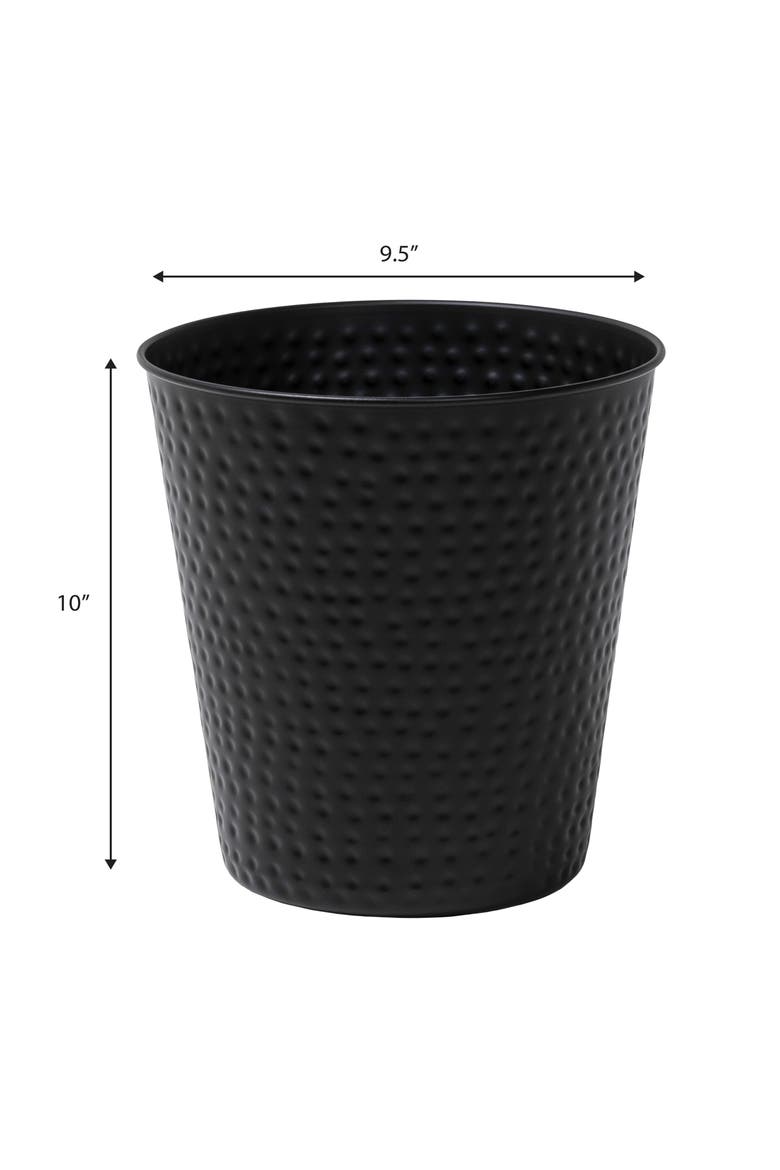 Axel Modern Minimalist Hammered Steel 2 Gal Waste Bin, Alternate, color, Matte Black