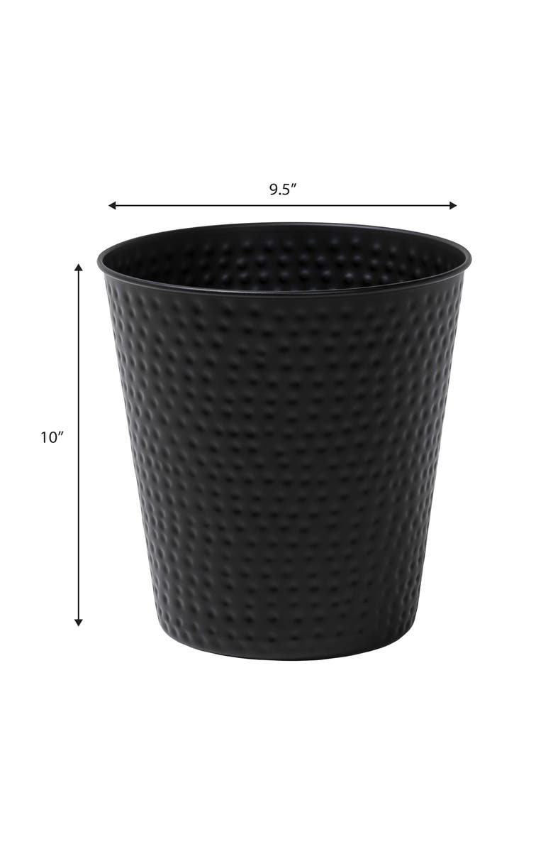 HAPPIMESS Axel Modern Minimalist Hammered Steel 2-Gallon Wastebasket, Alternate, color, Matte Black