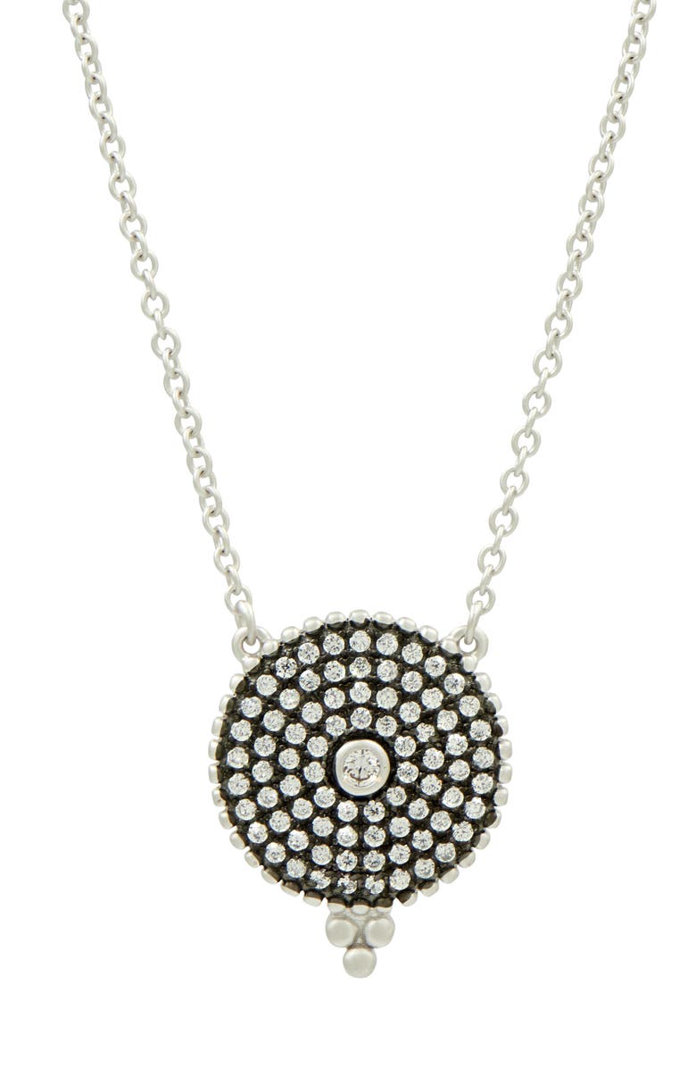 FREIDA ROTHMAN Pavé Disc Pendant Necklace, Main, color,