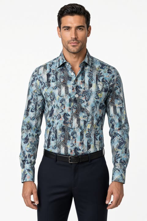Astoria Print Button-Up Long Sleeve Shirt