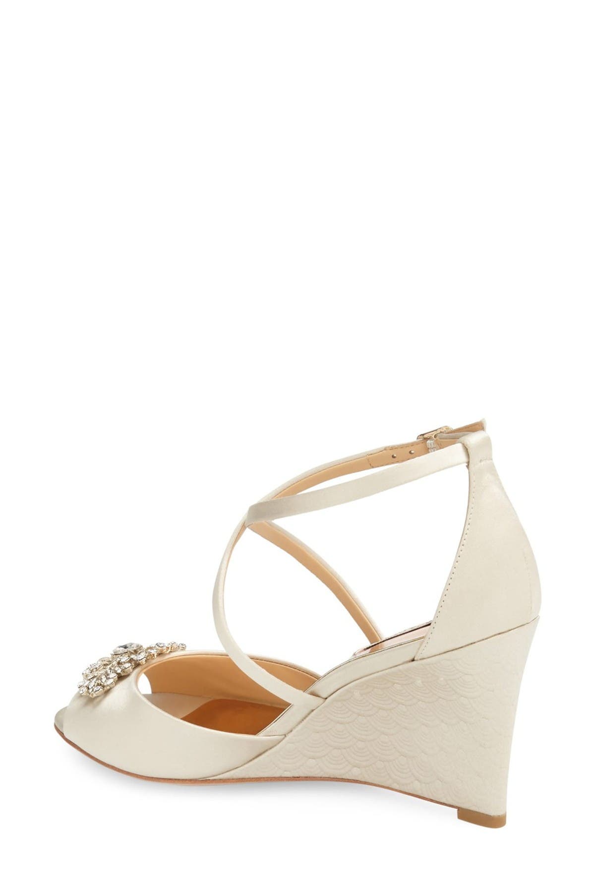 Badgley Mischka Collection Badgley Mischka 'Abigail' Peep Toe Wedge, Alternate, color, 