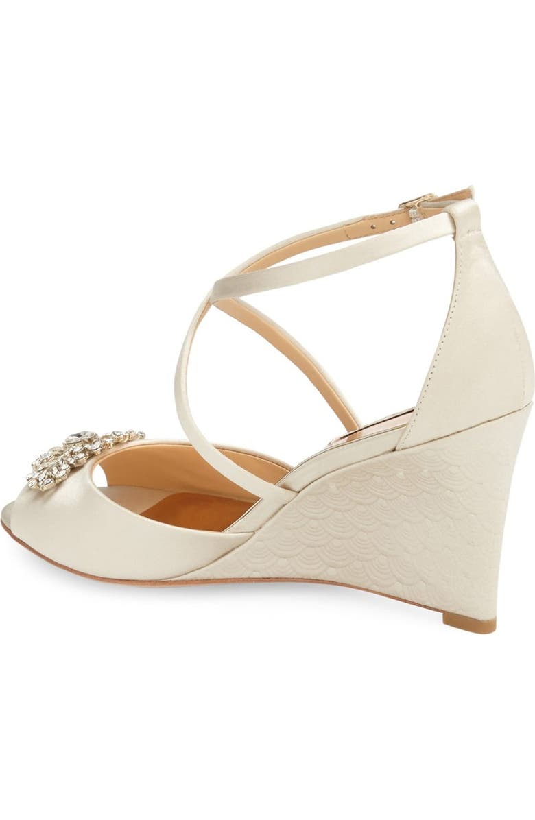 Badgley Mischka Collection Badgley Mischka 'Abigail' Peep Toe Wedge, Alternate, color,