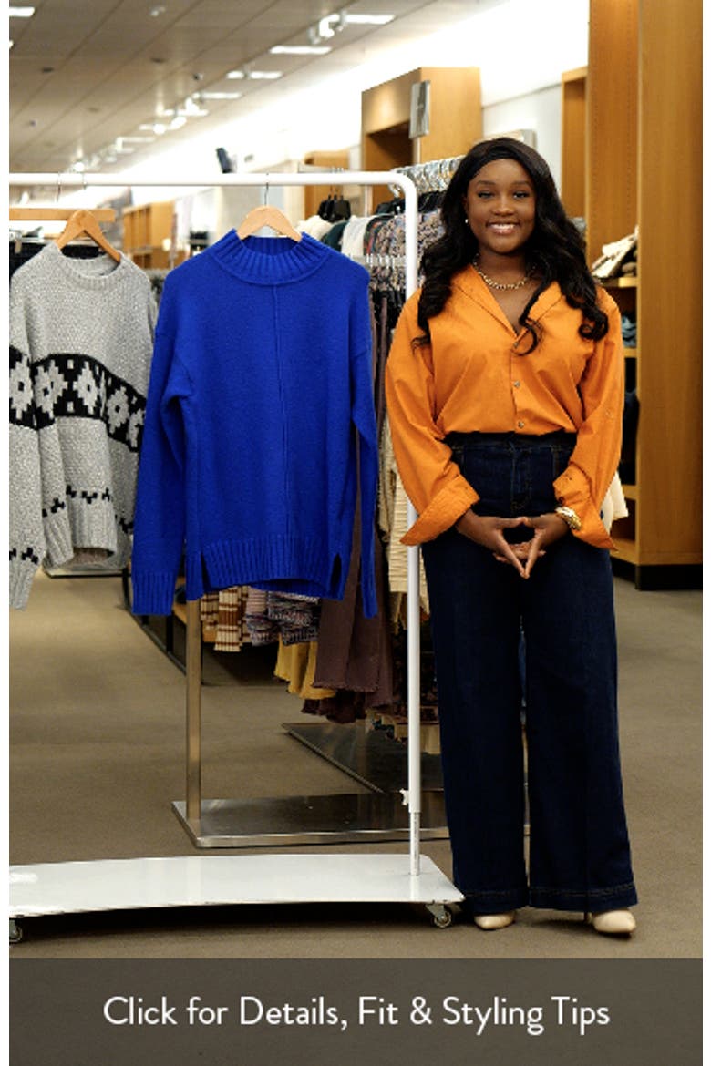 Exposed Seam Mock Neck Sweater video