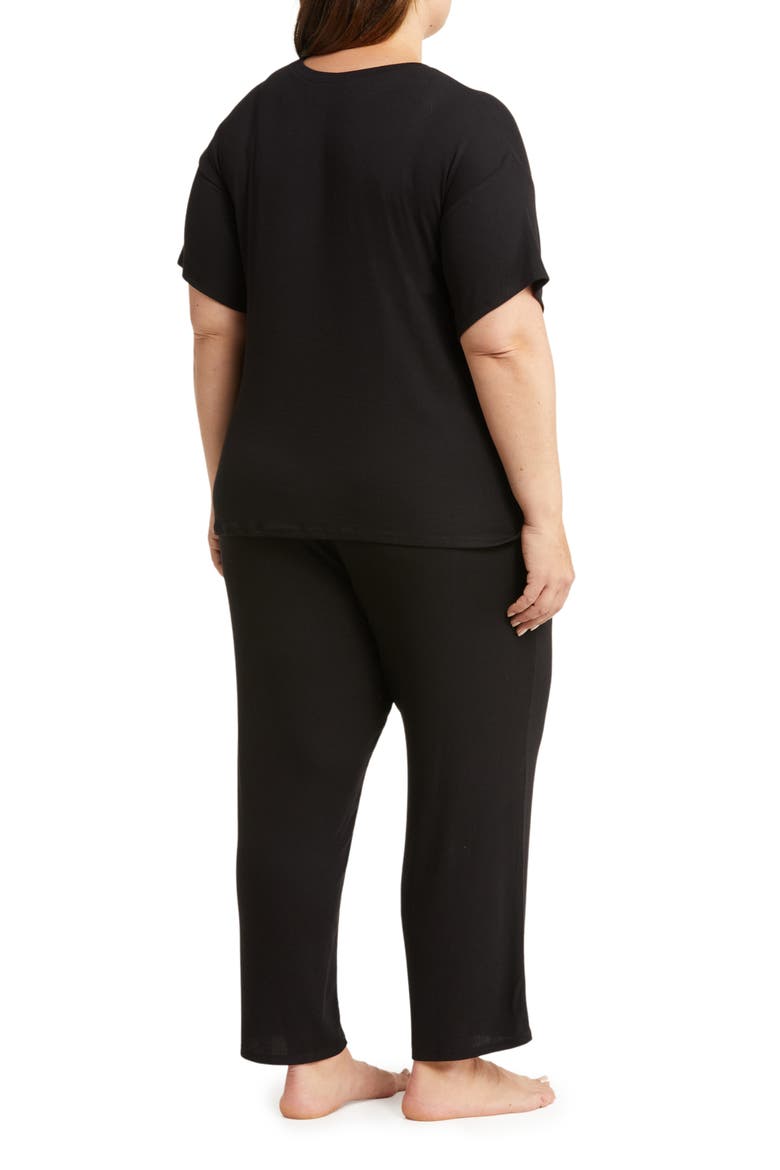 Moonlight Eco Easy Rib Pajamas, Alternate, color, BLACK