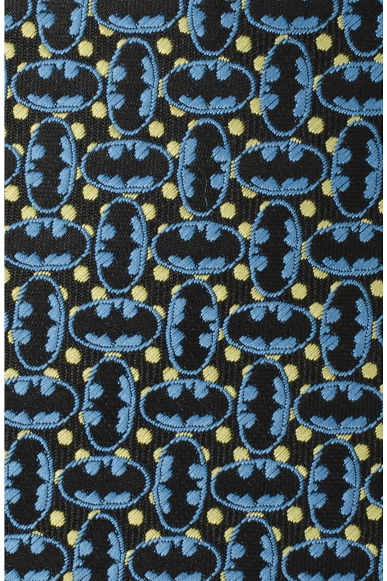 Batman Emblem Silk Blend Tie, Alternate, color, BLUE BLACK