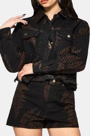 Disturbia Ruin Fern Distressed Denim Jacket