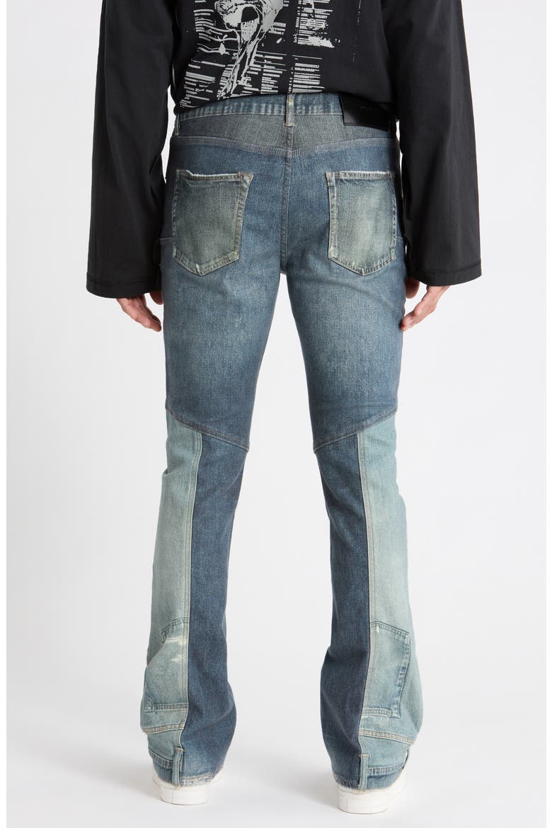 Upside Down Flare Jeans, Alternate, color, BLUE MULTI
