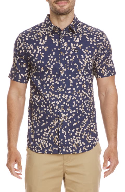 Cosmic Fields Classic Short Sleeve Button-Up Shirt
