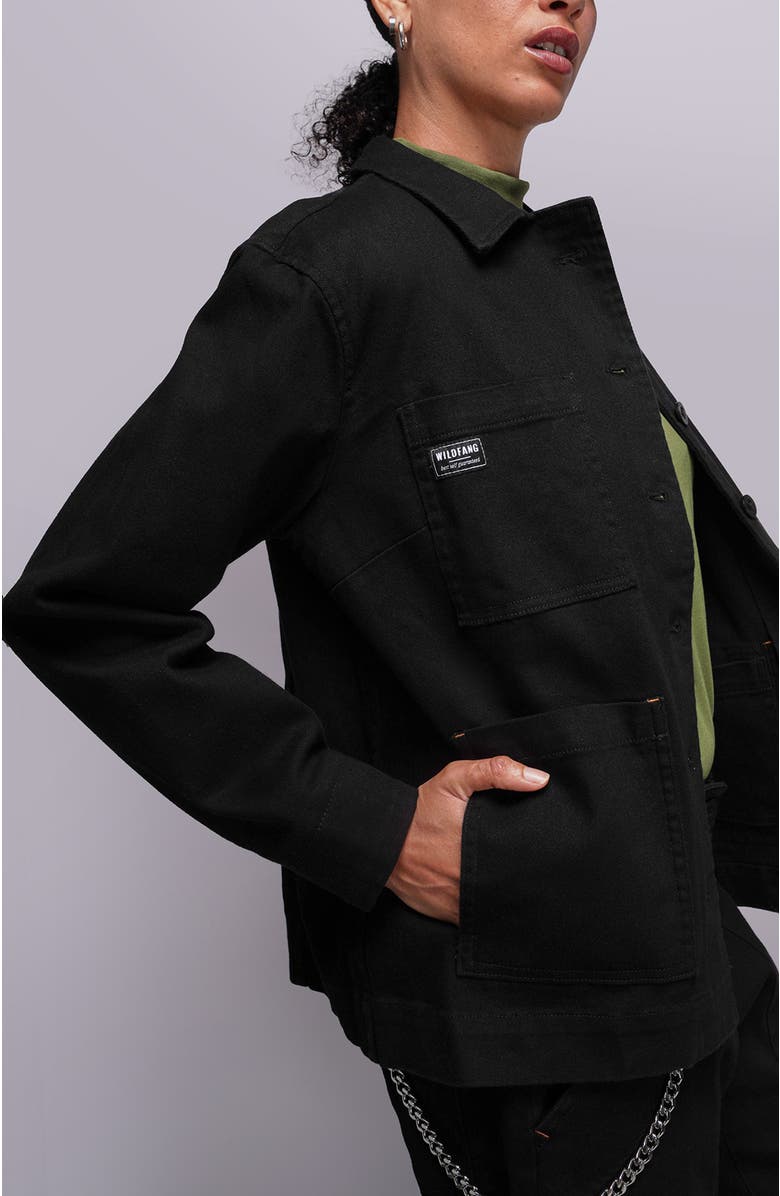 WILDFANG The Essential Denim Utility Jacket, Alternate, color, Black