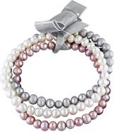 DELMAR 5-5.5mm Freshwater Pearl Bracelet Set