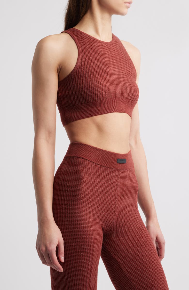 Fear of God Essentials Waffle Knit Crop Sport Tank, Alternate, color, Crimson