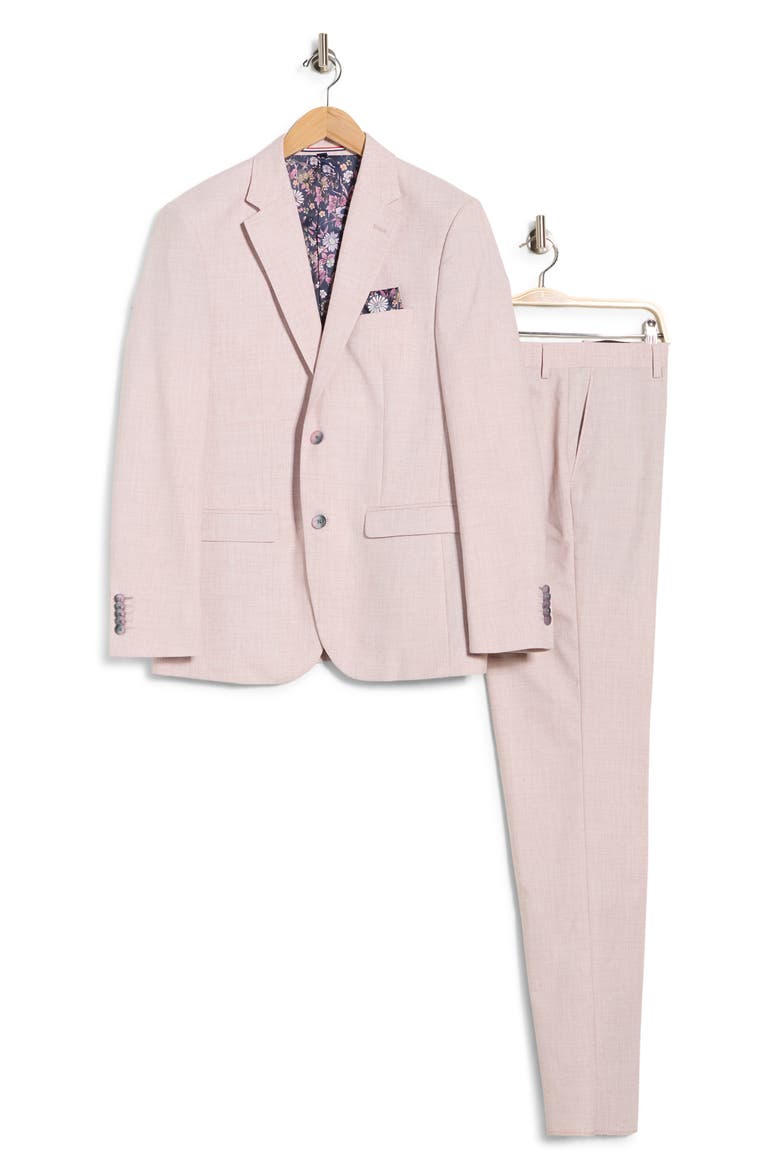 Two Button Linen Suit, Alternate, color, LIGHT PINK
