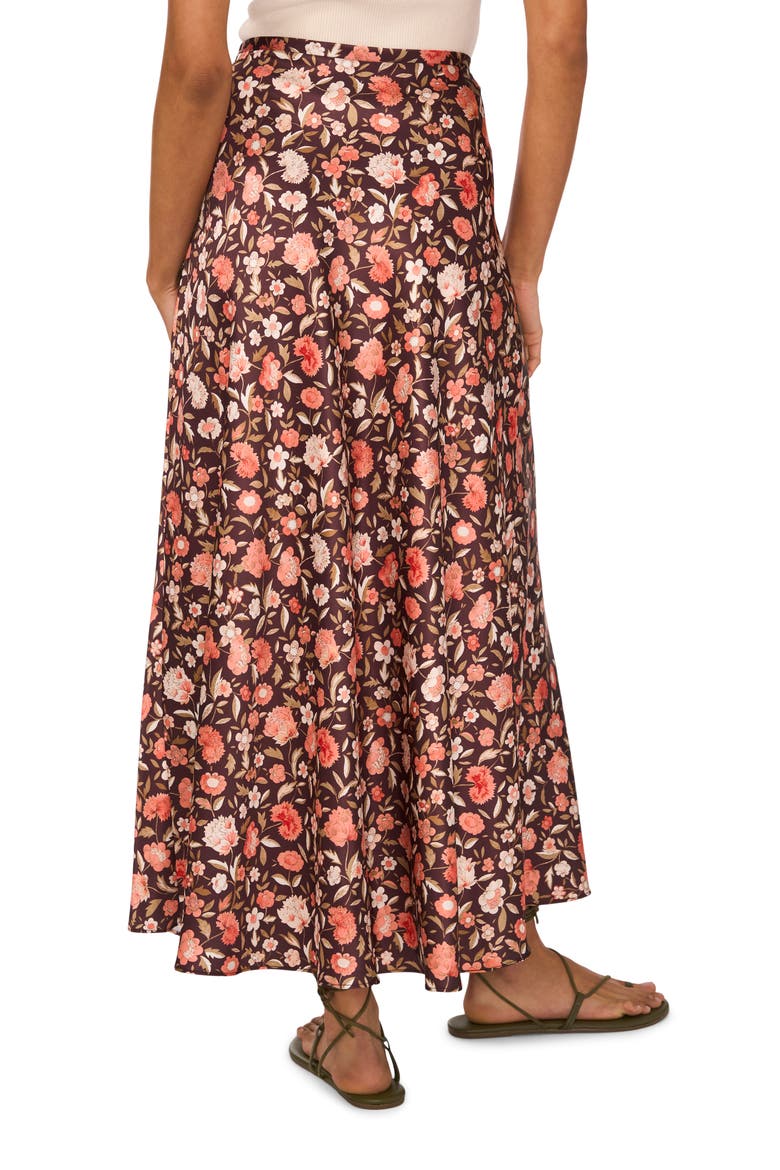 Floral Bias Cut Midi Skirt, Alternate, color, CARNELIAN