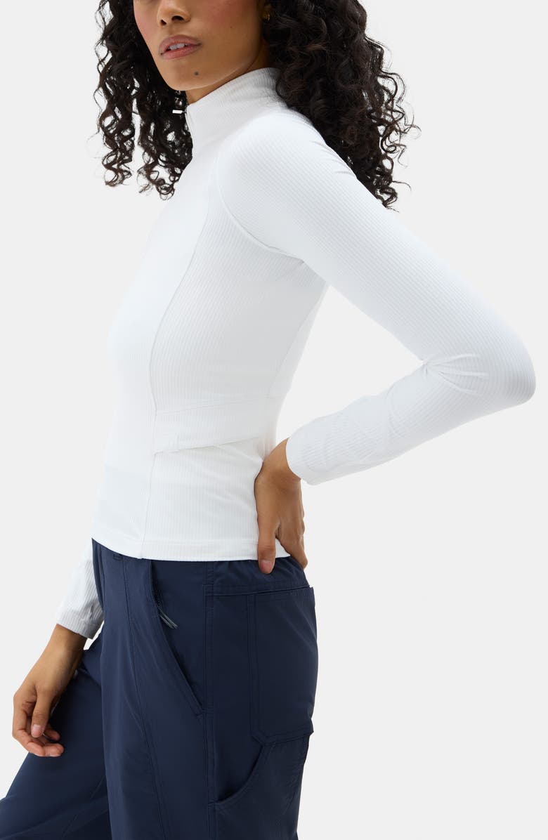 Halfdays Julie Quarter Zip Top, Alternate, color, White/ Lunar Rock