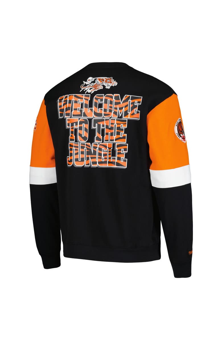 Mitchell & Ness Men's Mitchell & Ness Black Cincinnati Bengals Gridiron Classics Allover 3.0 Pullover Sweatshirt, Alternate, color, 