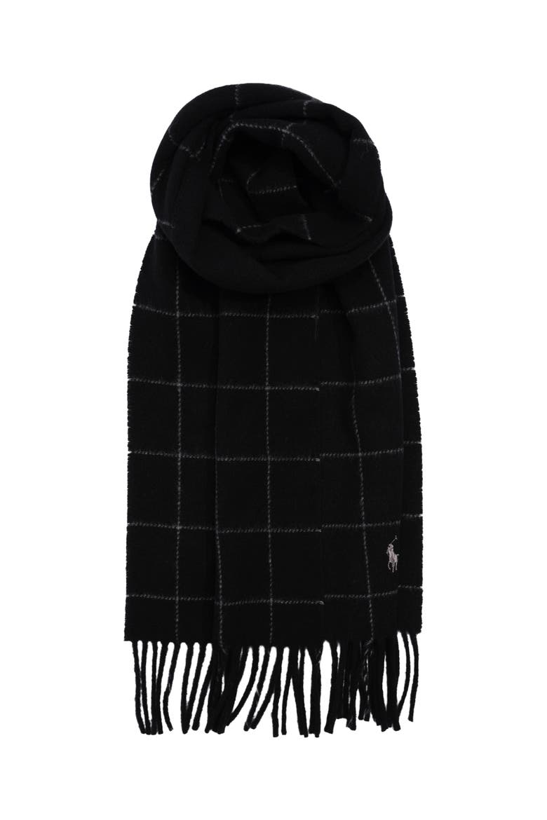 Reversible Windowpane Scarf, Alternate, color, Black/Grey