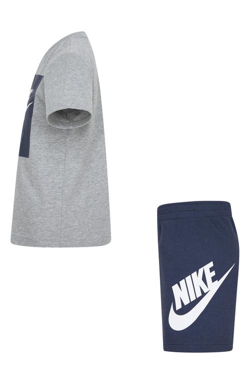 Nike Kids' Crew Tee & Knit Shorts Set In Navy