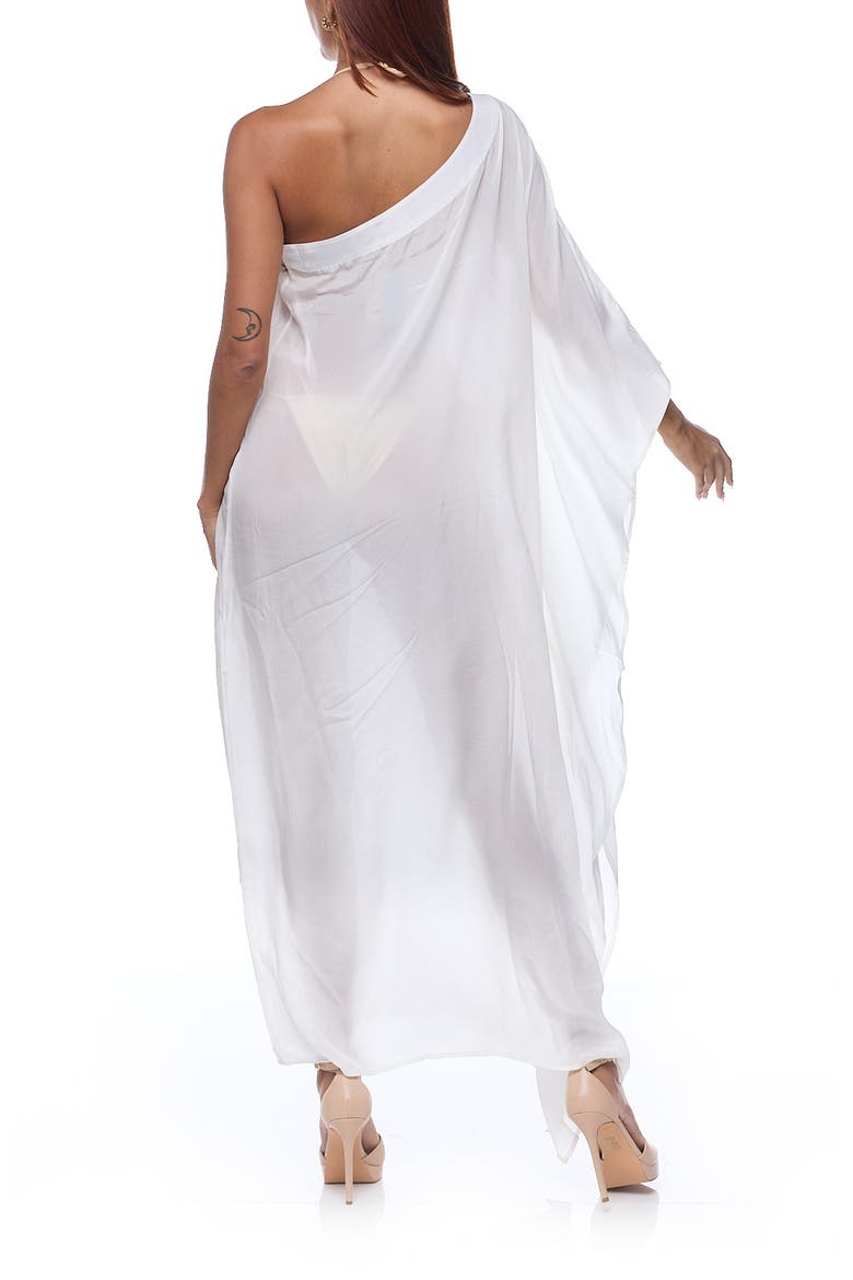Embellished One-Shoulder Dress, Alternate, color, WHITE