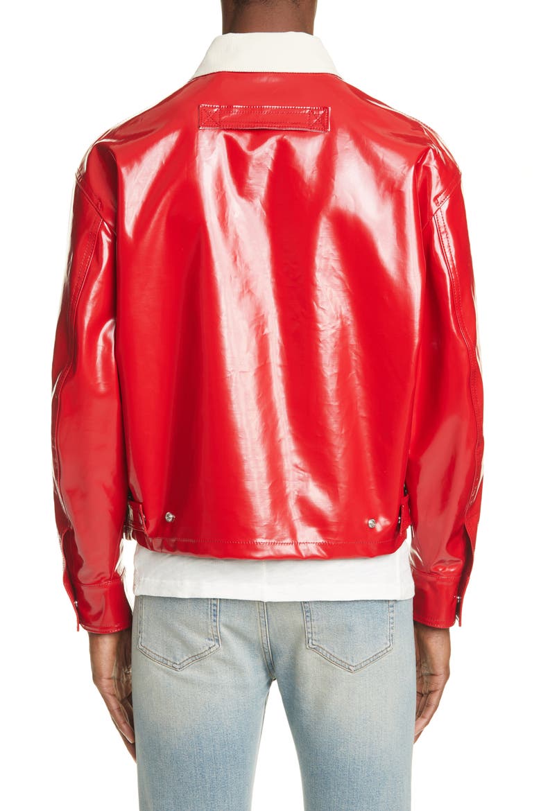 Coated Jacket, Alternate, color, RED/ WHITE